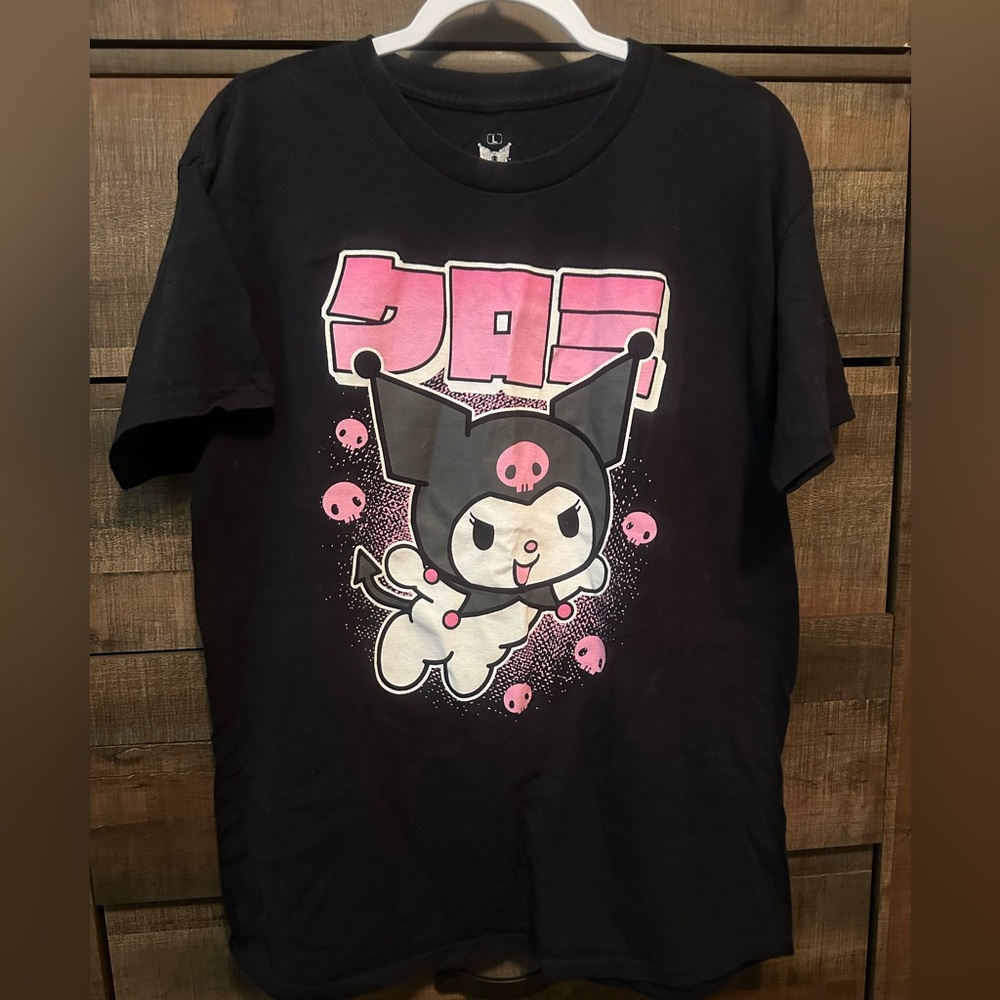 Vintage Kuromi By Sanrio Kuromi Character Size L Black/Pink T-Shirt